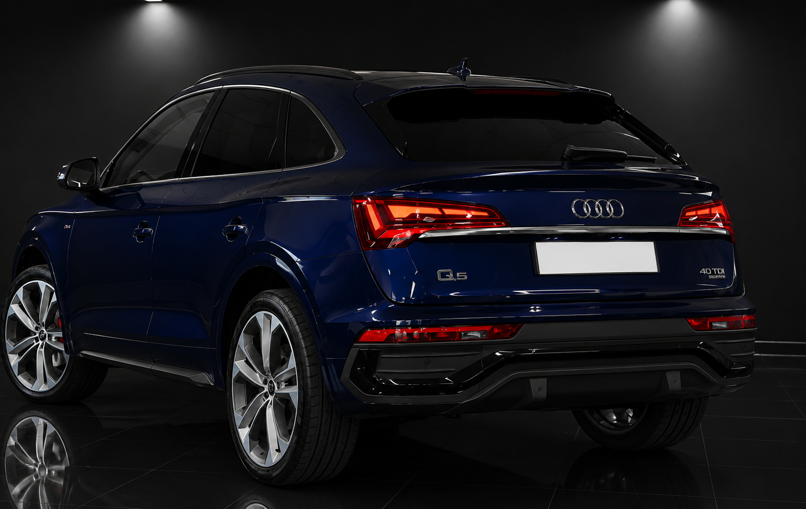 Dark-blue Audi Q5 rear