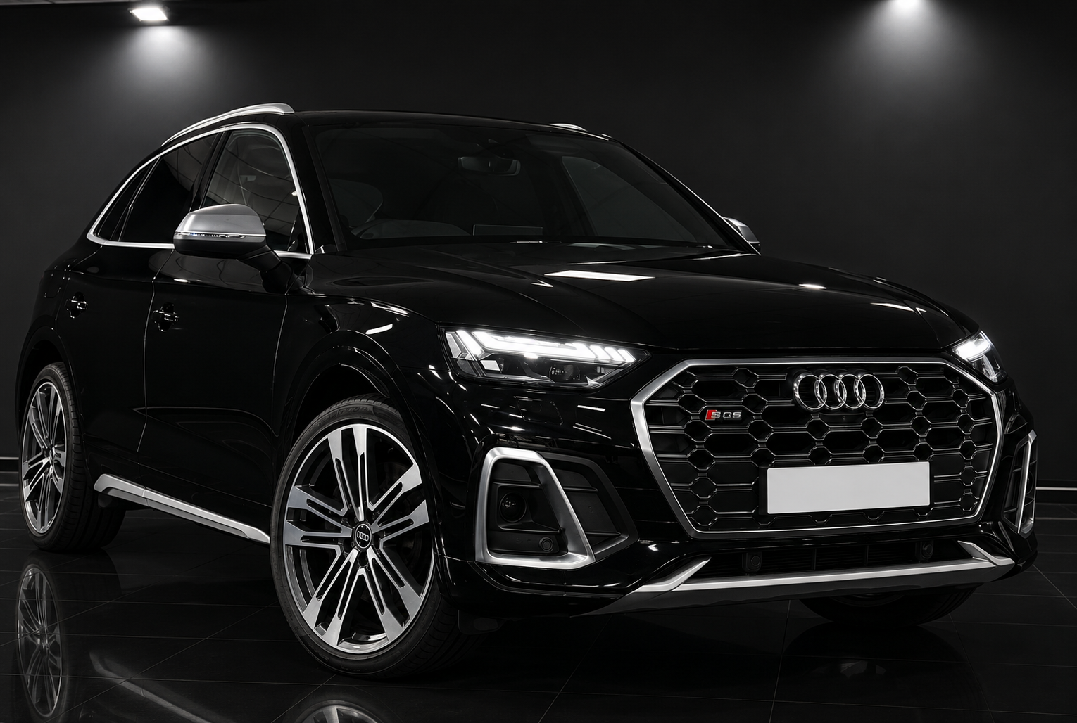 Black Audi SQ5 front view